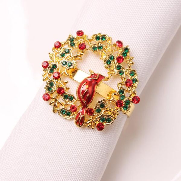 napkin rings 12/pcs christmas garland bird magpie buckle oil bell ring towel of freight