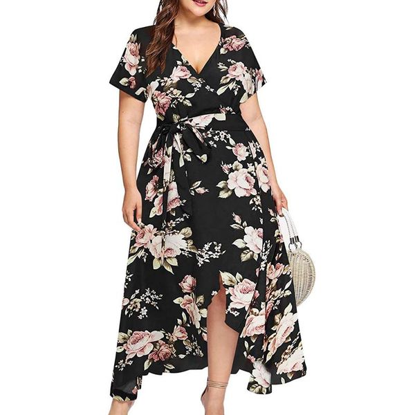 casual dresses #40 plus size summer dress women v-neck floral print short sleeve boho party robe grande taille femme, Black;gray
casual dresses #40 plus size summer dress women v-neck floral print short sleeve boho party robe grande taille femme, Black;gray