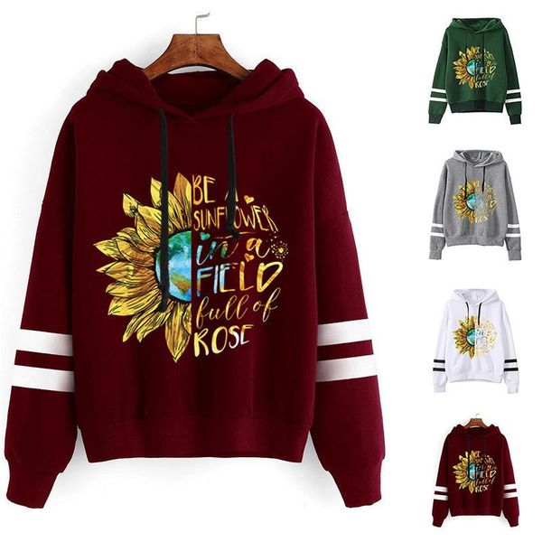 women's hoodies & sweatshirts women hoodie sunflower letter printed double striped long sleeve fleece sweatshirt with hat girls pullove, Black
women's hoodies & sweatshirts women hoodie sunflower letter printed double striped long sleeve fleece sweatshirt with hat girls pullove, Black