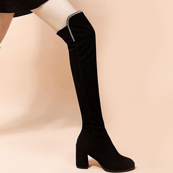 boots 2021 ladies rhinestone decorate elastic flock warm plush over the knee women block high heels black slip on shoes
boots 2021 ladies rhinestone decorate elastic flock warm plush over the knee women block high heels black slip on shoes