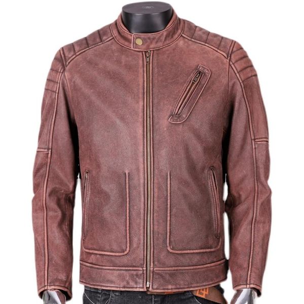 men's leather & faux 2021 vintage brown genuine jacket men motorcycle style stand collar plus size 4xl real natural cowhide autumn bike, Black
men's leather & faux 2021 vintage brown genuine jacket men motorcycle style stand collar plus size 4xl real natural cowhide autumn bike, Black