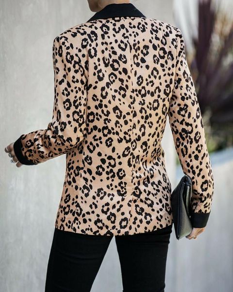 women leopard print tailored coat office lady long sleeve jacket casual lapel outwear blazer women's suits & blazers, White;black
women leopard print tailored coat office lady long sleeve jacket casual lapel outwear blazer women's suits & blazers, White;black