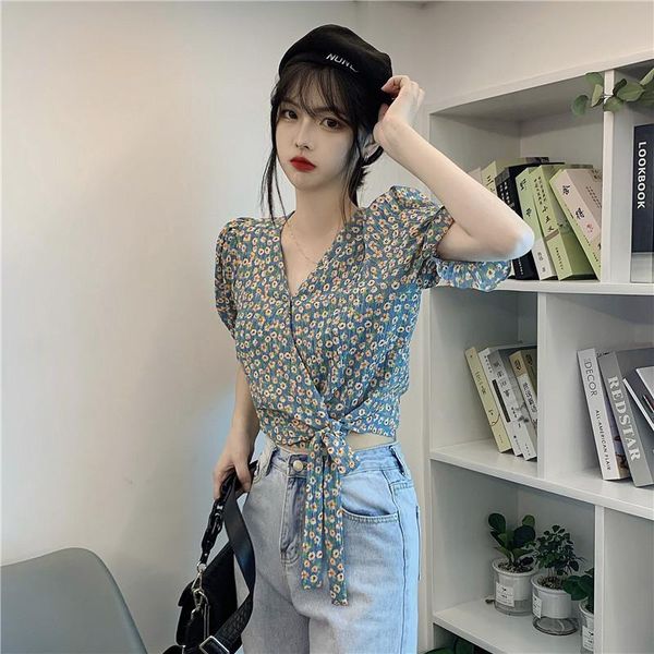women's blouses & shirts french niche floral long sleeve chiffon shirt slim short v-neck bubble in spring and summer, White
women's blouses & shirts french niche floral long sleeve chiffon shirt slim short v-neck bubble in spring and summer, White