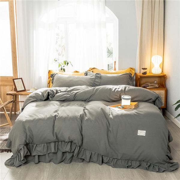 four seasons washed cotton four-piece set lotus edge korean style solid color simple bed skirt bedding bedroom sets
four seasons washed cotton four-piece set lotus edge korean style solid color simple bed skirt bedding bedroom sets