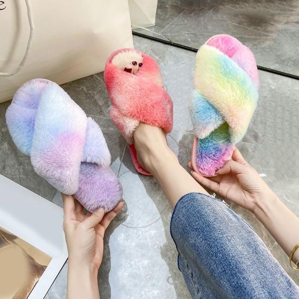 women home slippers warm slip on flats open toe fluffy winter sandal cross fur shoes colorful non-slip breathable, Black
women home slippers warm slip on flats open toe fluffy winter sandal cross fur shoes colorful non-slip breathable, Black