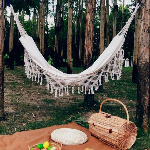 camp furniture pure white hammock handmade tassel swing thickened canvas anti-flip nordic style outdoor outing leisure double
camp furniture pure white hammock handmade tassel swing thickened canvas anti-flip nordic style outdoor outing leisure double