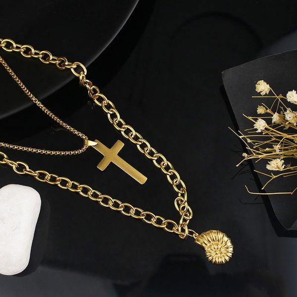pendant necklaces stainless steel cross shell necklace layered summer beach sweet and romantic man girl jewelry, Silver
pendant necklaces stainless steel cross shell necklace layered summer beach sweet and romantic man girl jewelry, Silver