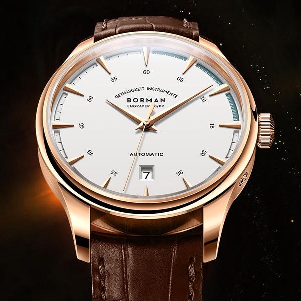 wristwatches borman 2021 men's classic mechanical watches business waterproof date clock genuine leather automatic watch, Slivery;brown
wristwatches borman 2021 men's classic mechanical watches business waterproof date clock genuine leather automatic watch, Slivery;brown