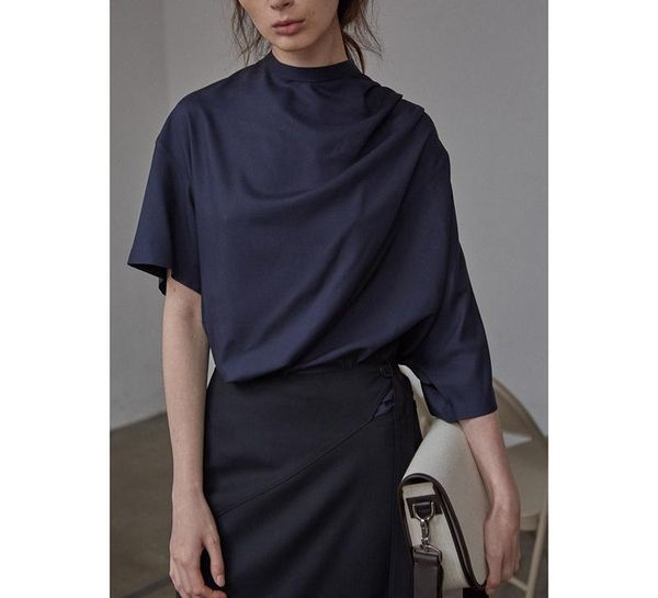 women's t-shirt summer 100% viscose women and shirt o-neck short sleeve tee loose casual irregular pleated female clothes, White
women's t-shirt summer 100% viscose women and shirt o-neck short sleeve tee loose casual irregular pleated female clothes, White