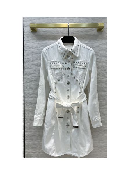 2021 autumn winter milan runway dresses lapel neck long sleeve beading women's designer dress brand same style dress 0910-7, Black
2021 autumn winter milan runway dresses lapel neck long sleeve beading women's designer dress brand same style dress 0910-7, Black