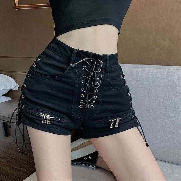 denim streetwear jeans mini women shorts high waist lace up casual zip black goth club fashion, White;black
denim streetwear jeans mini women shorts high waist lace up casual zip black goth club fashion, White;black