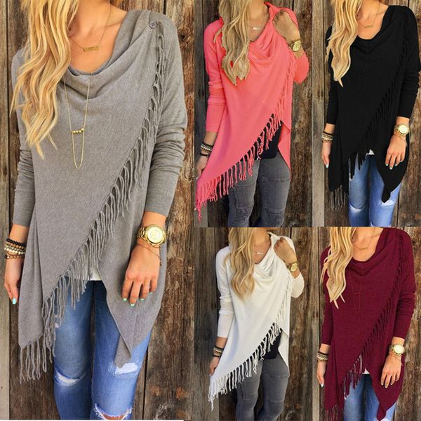 2018 new fashion women autumn casual jacket long sleeve knitted fringe tassel cardigan loose sweater outwear winter coat, White;black
2018 new fashion women autumn casual jacket long sleeve knitted fringe tassel cardigan loose sweater outwear winter coat, White;black