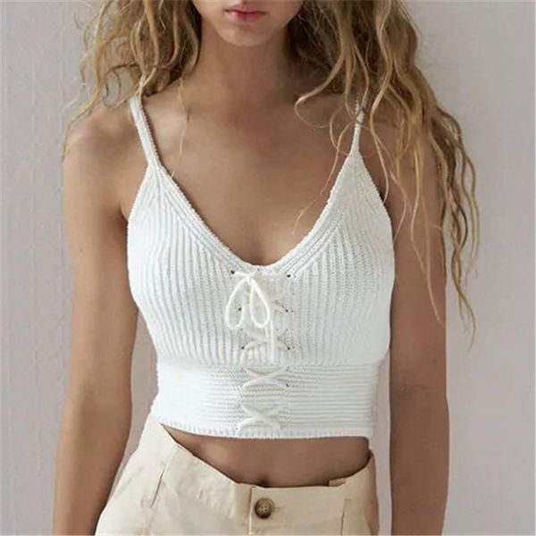 women lace up knitting camis female army green street ole ladies with straps spaghetti crop 210430, White
women lace up knitting camis female army green street ole ladies with straps spaghetti crop 210430, White