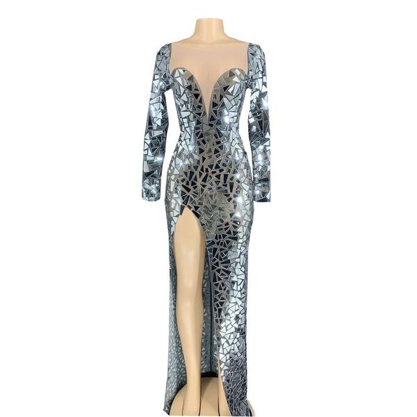 sparkly mirror mesh transparent split long dress women birthday evening celebrate outfit prom party bar singer stage casual dresses, Black;gray
sparkly mirror mesh transparent split long dress women birthday evening celebrate outfit prom party bar singer stage casual dresses, Black;gray