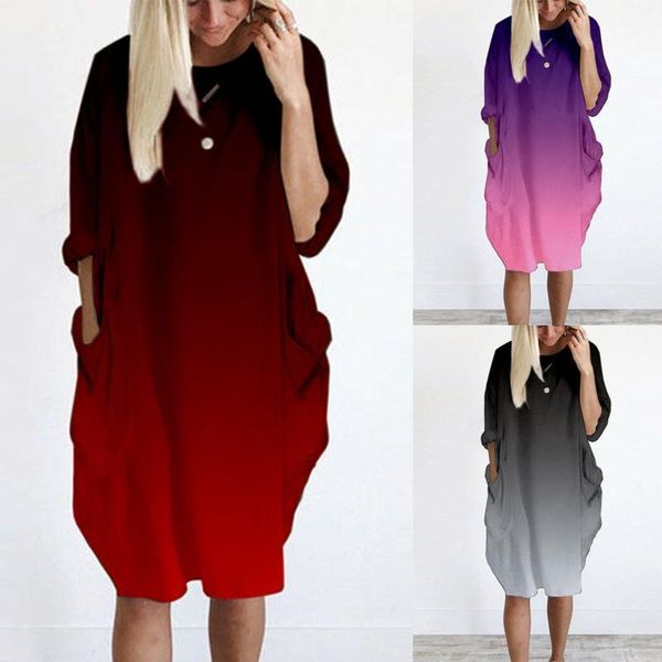autumn womens dresses pocket loose dress ladies crew neck casual long girl female fashion big vestido, Black;gray
autumn womens dresses pocket loose dress ladies crew neck casual long girl female fashion big vestido, Black;gray
