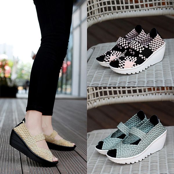 464748 size cross-border 2021 new woven wedge heels womens korean style lazy shoes fashion trendy casual shoes large size womens shoes 339, Black
464748 size cross-border 2021 new woven wedge heels womens korean style lazy shoes fashion trendy casual shoes large size womens shoes 339, Black