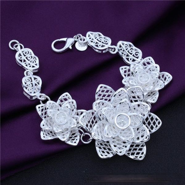link, chain fashion classic hollow out flower bracelet simple silver plated tree leaf women retro lady valentine's day gift jewelry, Black
link, chain fashion classic hollow out flower bracelet simple silver plated tree leaf women retro lady valentine's day gift jewelry, Black