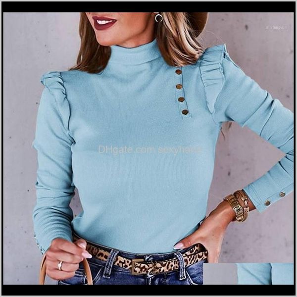 & shirts womens clothing apparel drop delivery celmia women knitted base turtleneck tight blouse 2021 spring fashion long sleeve ruffle, White
& shirts womens clothing apparel drop delivery celmia women knitted base turtleneck tight blouse 2021 spring fashion long sleeve ruffle, White
