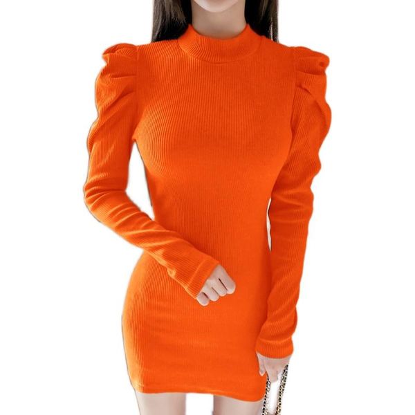 casual dresses elegant fashion puff sleeve o-neck knit slim solid base dress women 2021 autumn and winter korean, Black;gray
casual dresses elegant fashion puff sleeve o-neck knit slim solid base dress women 2021 autumn and winter korean, Black;gray