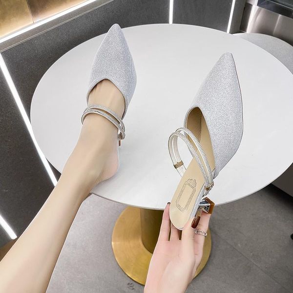 pointed toe glitter slides shoes loafers woman's slippers heeled mules low jelly 2021 high thin crystal pu rubber pumps bling, Black
pointed toe glitter slides shoes loafers woman's slippers heeled mules low jelly 2021 high thin crystal pu rubber pumps bling, Black