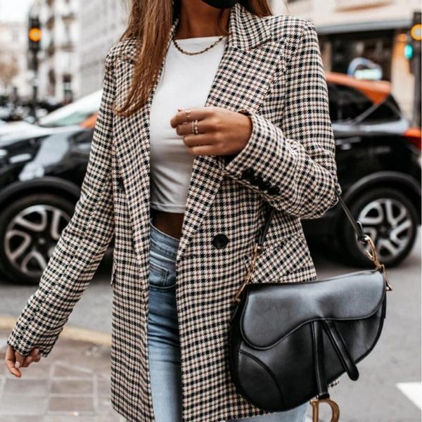 women's suits & blazers plaid blazer 2021 women fashion button autumn jackets office ladies clothing slim casual vintage comfortable co, White;black
women's suits & blazers plaid blazer 2021 women fashion button autumn jackets office ladies clothing slim casual vintage comfortable co, White;black