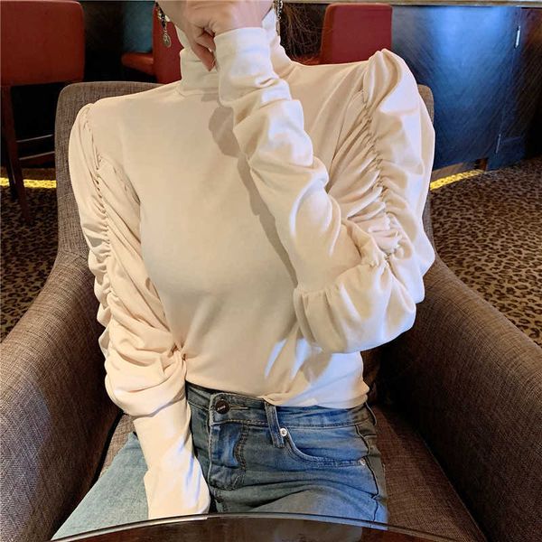 korean harajuku long-sleeved bottoming shirt women solid color high collar slim shirts black girlfriends 210601, White
korean harajuku long-sleeved bottoming shirt women solid color high collar slim shirts black girlfriends 210601, White