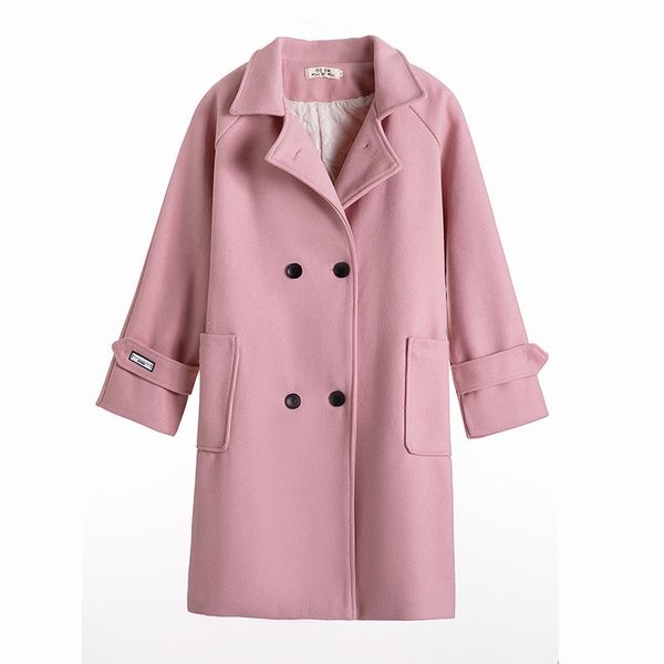 winter wool coat and jacket women korean pink long warm elegant thicken cashmere vintage cape female 210428, Black
winter wool coat and jacket women korean pink long warm elegant thicken cashmere vintage cape female 210428, Black