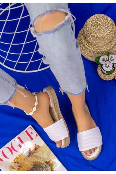 women's white skin slippers sandals, Black