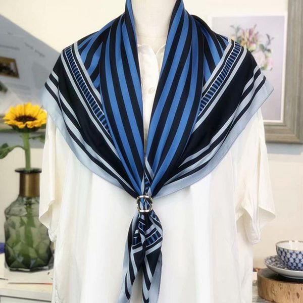 scarves silk scarf for women ladies spring summer striped printed small square headscarf handle shawls 90*90cm, Blue;gray
scarves silk scarf for women ladies spring summer striped printed small square headscarf handle shawls 90*90cm, Blue;gray