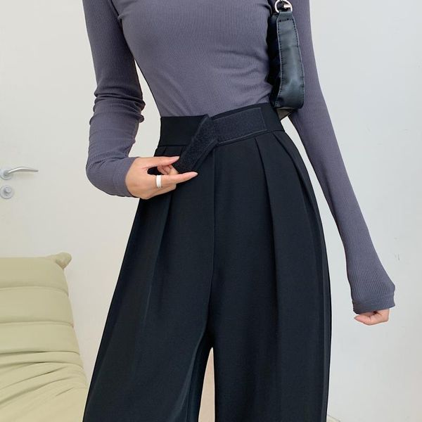 women's pants & capris fashion women casual straight female 2021 summer high waist loose pantalon suit wide leg formal ol trousers wp30, Black;white
women's pants & capris fashion women casual straight female 2021 summer high waist loose pantalon suit wide leg formal ol trousers wp30, Black;white