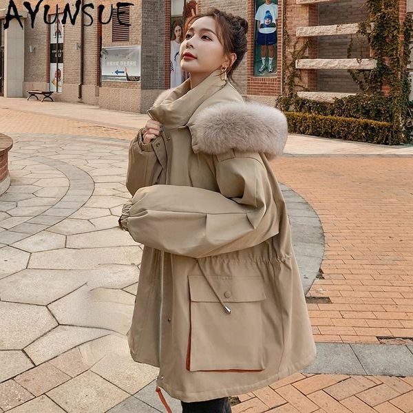 women's down & parkas ayunsue winter jacket women 2021 hooded warm thick coat female jackets korean style casual casaco feminino invern, Black
women's down & parkas ayunsue winter jacket women 2021 hooded warm thick coat female jackets korean style casual casaco feminino invern, Black
