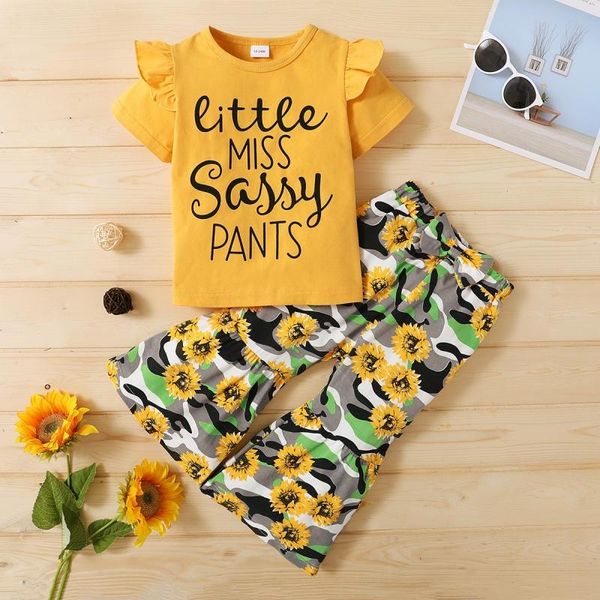 summer children set baby girl short sleeve letters print t-shirt +sunflower bell-bottomed pants trouser outfits clothing sets, White
summer children set baby girl short sleeve letters print t-shirt +sunflower bell-bottomed pants trouser outfits clothing sets, White