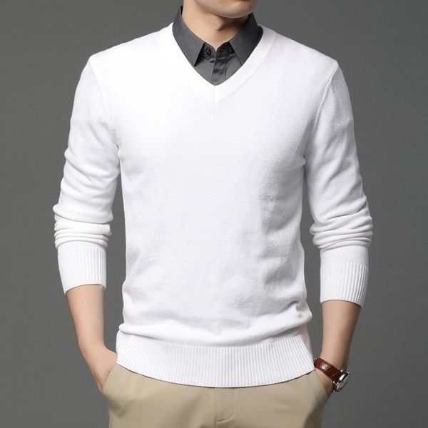 men's sweaters 2021 fashion brand woolen knit pullover v neck sweater black for men casual jumper autum winter clothes, White;black
men's sweaters 2021 fashion brand woolen knit pullover v neck sweater black for men casual jumper autum winter clothes, White;black