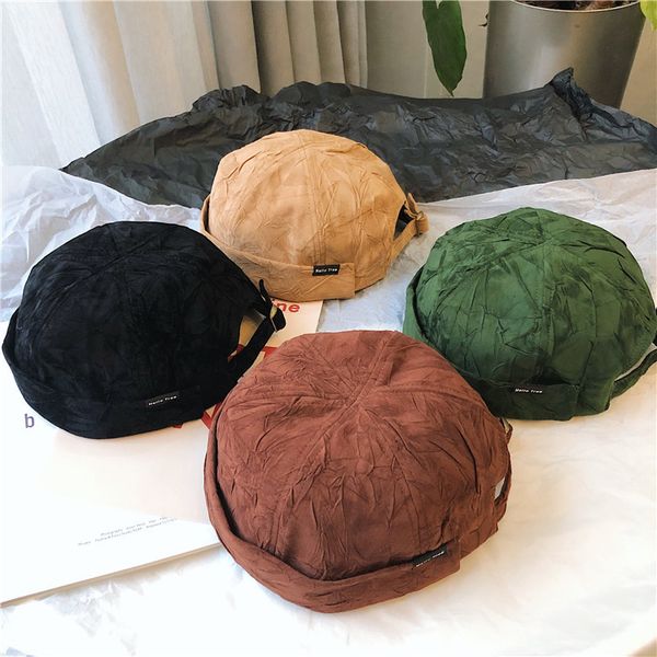 autumn winter wrinkled melon skin personality street men's and women's designer yuppie rogue hat, Blue;gray
autumn winter wrinkled melon skin personality street men's and women's designer yuppie rogue hat, Blue;gray