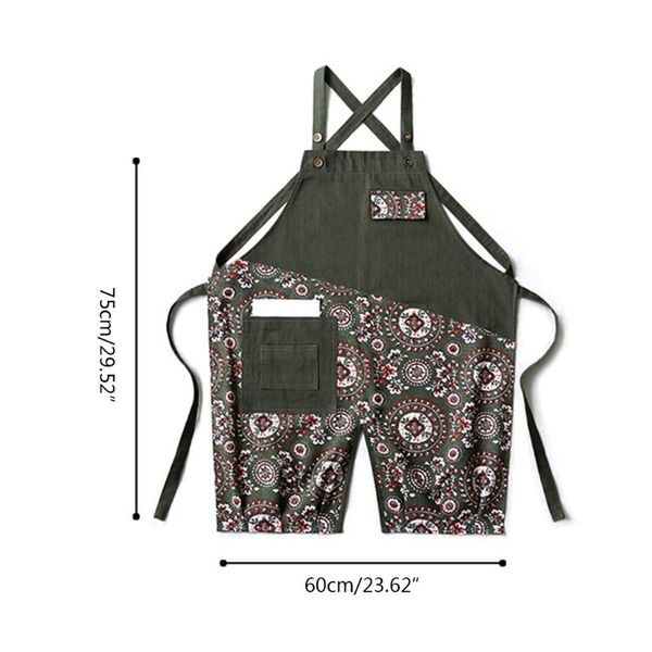 aprons 39xb floral stitching canvas apron cross back adjustable chef multi-pocket sleeveless strap and large pockets
aprons 39xb floral stitching canvas apron cross back adjustable chef multi-pocket sleeveless strap and large pockets