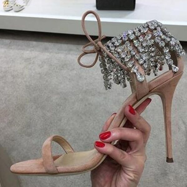 sandals open toe crystal lace up thin heel ankle fashion summer women shoes arrivals elegance, Black
sandals open toe crystal lace up thin heel ankle fashion summer women shoes arrivals elegance, Black