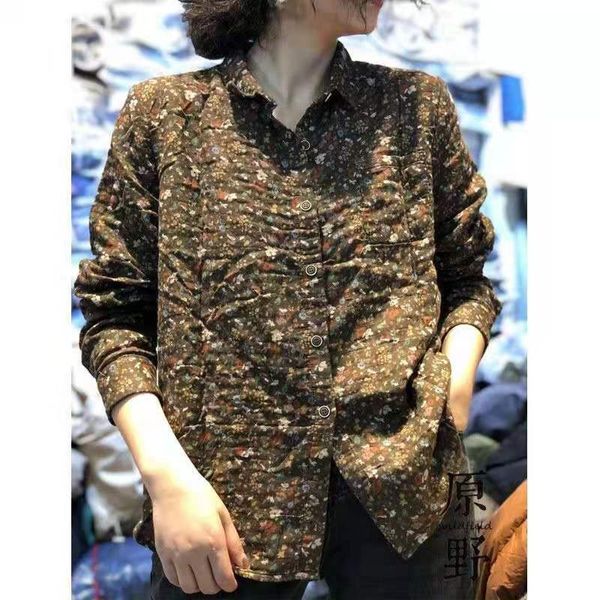 women's blouses & shirts spring/autumn women long sleeve turn-down collar blouse loose vintga print single breasted cotton linen zz06, White
women's blouses & shirts spring/autumn women long sleeve turn-down collar blouse loose vintga print single breasted cotton linen zz06, White