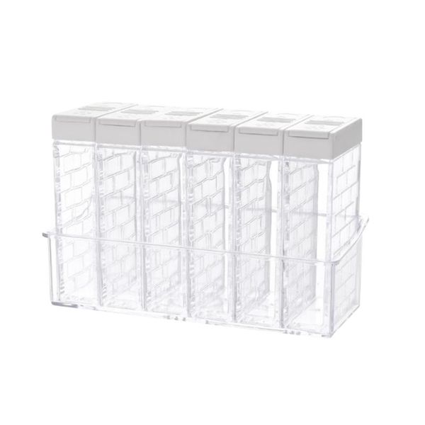 storage bottles & jars creative double-outlet lid 6-case seasoning boxes set with tray transparent condiment containers spice shakers
storage bottles & jars creative double-outlet lid 6-case seasoning boxes set with tray transparent condiment containers spice shakers
