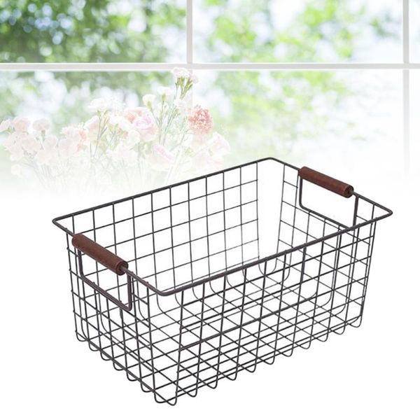 retro wrought iron storage basket deskbooks home sundries organizer (size s, black) baskets
retro wrought iron storage basket deskbooks home sundries organizer (size s, black) baskets