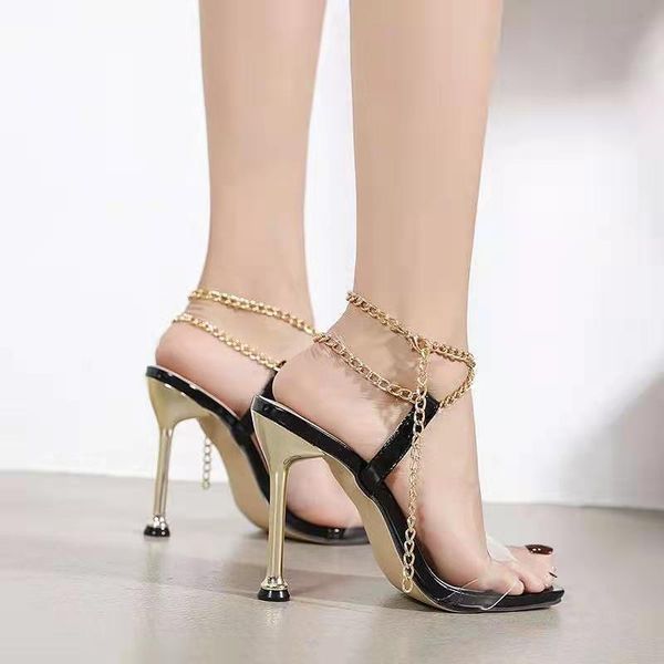large size high heel sandal for women suit female beige open toe shoes lady 2021 big high-heeled black gold peep comfort gir sandals