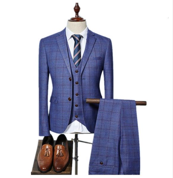 men's suits & blazers (jacket+vest+pants) fashion grid stripe slim fit business wedding suit men groom man, White;black
men's suits & blazers (jacket+vest+pants) fashion grid stripe slim fit business wedding suit men groom man, White;black