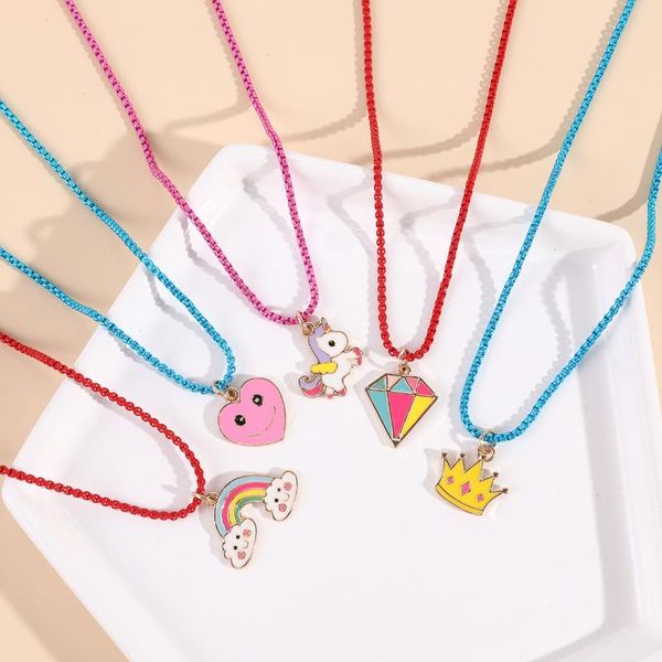 pendant necklaces colorful chains cute rainbow animals flowers shape necklace for children kids girls birthday party christmas jewelry, Silver
pendant necklaces colorful chains cute rainbow animals flowers shape necklace for children kids girls birthday party christmas jewelry, Silver