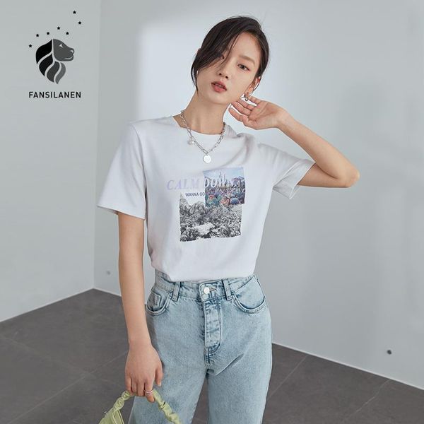 women's t-shirt fansilanen office lady100% cotton short sleeved white women 2021 summer loose letter printing casual round neck top
women's t-shirt fansilanen office lady100% cotton short sleeved white women 2021 summer loose letter printing casual round neck top