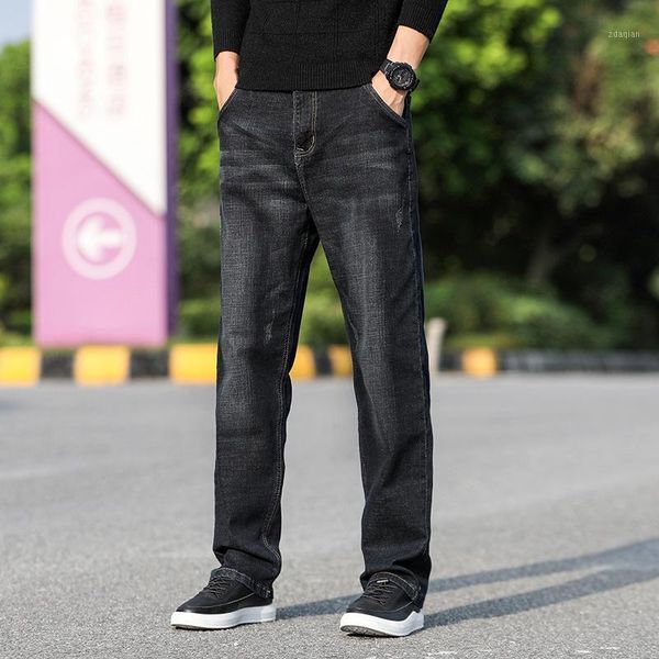 spring summer men's cotton jeans classic style no elasticity straight business casual denim pants male brand trousers, Blue
spring summer men's cotton jeans classic style no elasticity straight business casual denim pants male brand trousers, Blue