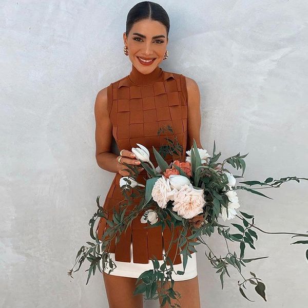 skirts women's wear bandage 2 two piece vest light brown plaid knitting design sleeveless + mini skirt runway party suit, Black
skirts women's wear bandage 2 two piece vest light brown plaid knitting design sleeveless + mini skirt runway party suit, Black