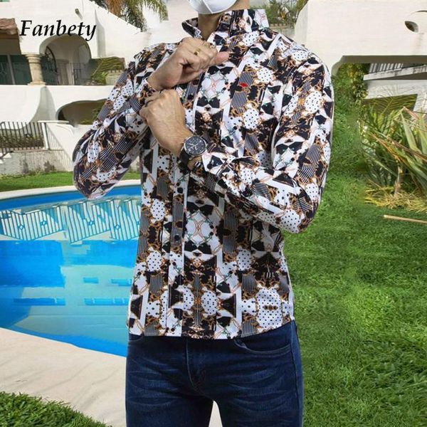 men's casual shirts autumn pattern printed stand collar men vintage long sleeve buttoned cardigan men's shirt 2021 streetwear, White;black
men's casual shirts autumn pattern printed stand collar men vintage long sleeve buttoned cardigan men's shirt 2021 streetwear, White;black