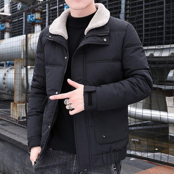 men's down & parkas men 2021 brand winter clothes short simple warm turndown collar jacket coat cotton padded outwear parka jackets y18, Black
men's down & parkas men 2021 brand winter clothes short simple warm turndown collar jacket coat cotton padded outwear parka jackets y18, Black