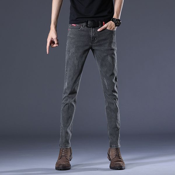 men's four seasons smoky grey versatile jeans slim fashion small foot elastic korean trend pants, Blue
men's four seasons smoky grey versatile jeans slim fashion small foot elastic korean trend pants, Blue