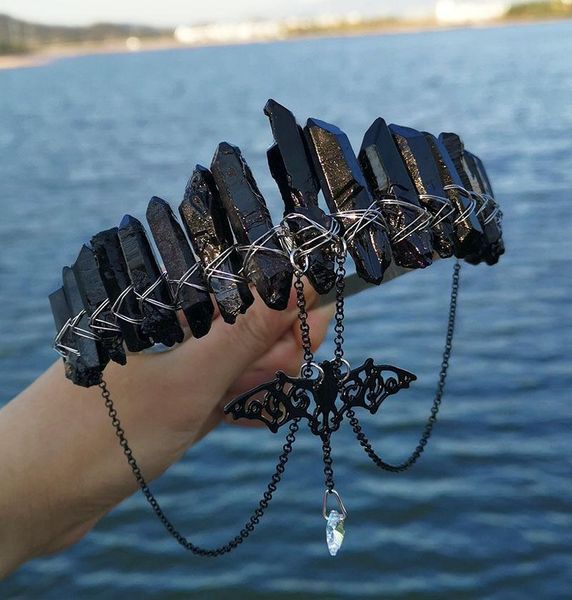 hair clips & barrettes witch natural raw crystal plating black bat chain five-pointed star crown headband witchcraft accessories gift, Golden;silver
hair clips & barrettes witch natural raw crystal plating black bat chain five-pointed star crown headband witchcraft accessories gift, Golden;silver