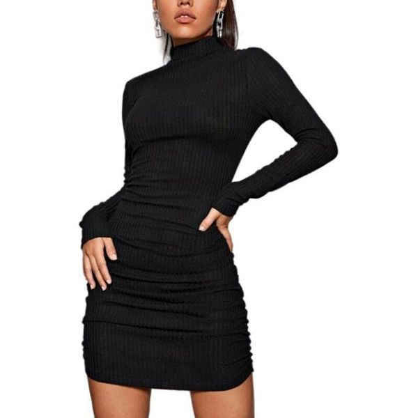 casual dresses high neck solid mini fashion slim bodycon women long sleeve summer 2021 sheath dress style female clothing, Black;gray
casual dresses high neck solid mini fashion slim bodycon women long sleeve summer 2021 sheath dress style female clothing, Black;gray